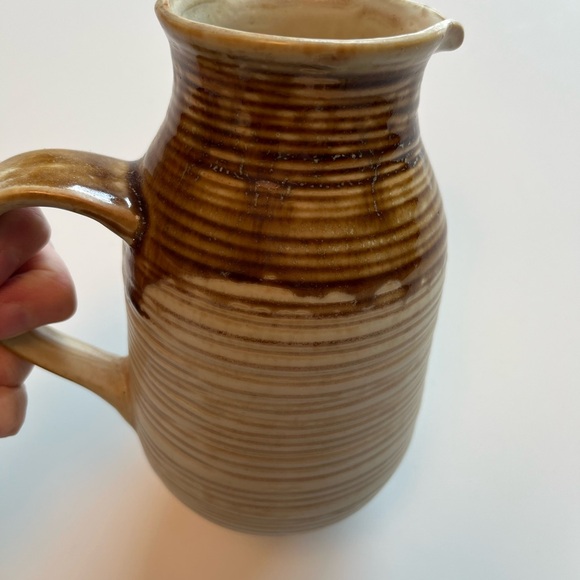 Rustic Handmade Two-Tone Ceramic Pitcher - Picture 7 of 10